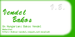 vendel bakos business card